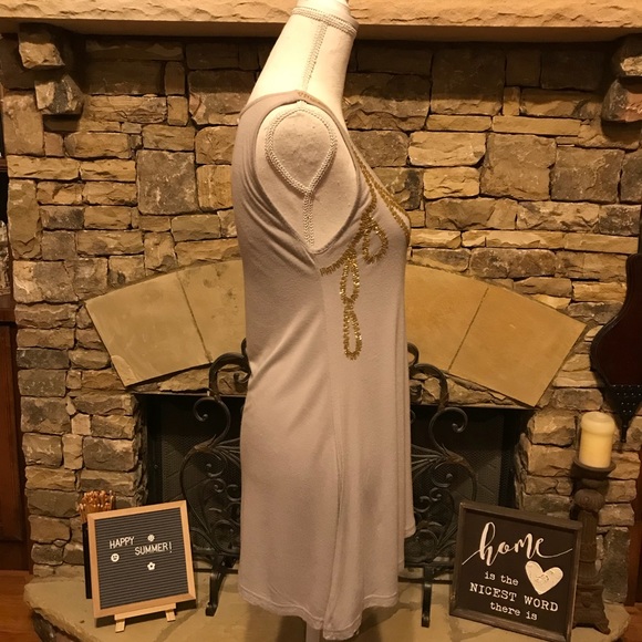 Romeo and Juliet Couture Gold Beaded Tank Small - Picture 3 of 7